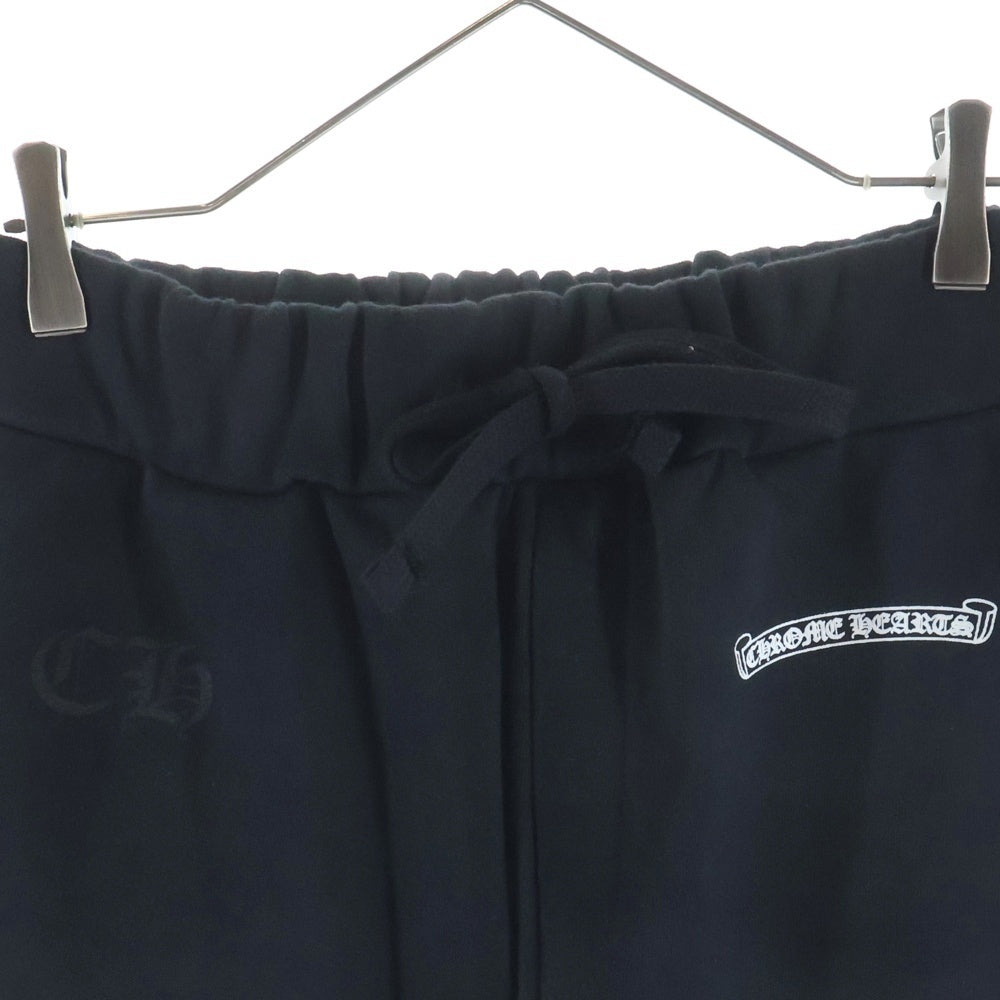 CHROME HEARTS(クロムハーツ) SWTSHRT PANTS フロントスクロールラベル サイドロゴ プリント スウェットパンツ ブラック