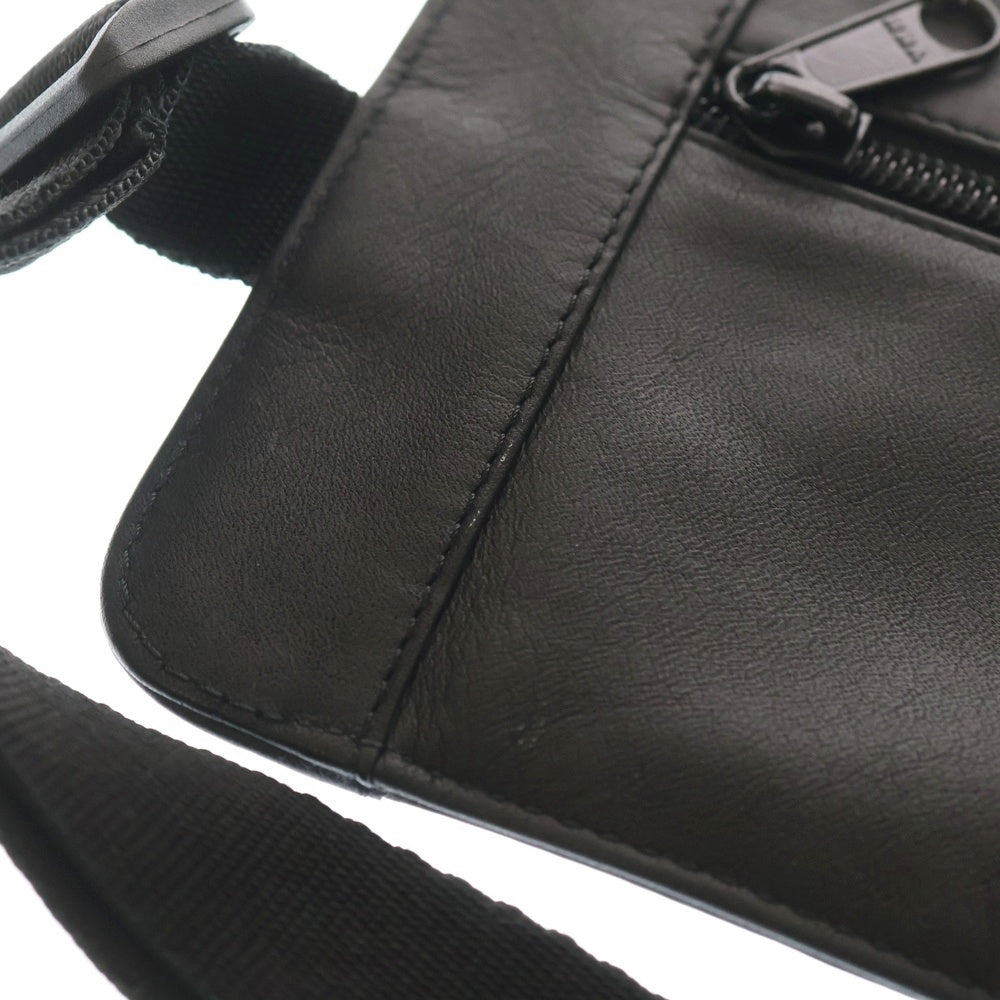 SUPREME(シュプリーム) 19SS Leather Waist Shoulder Pouch Bag レザー ウエストポーチ ボディバッグ ショルダーバッグ ブラック