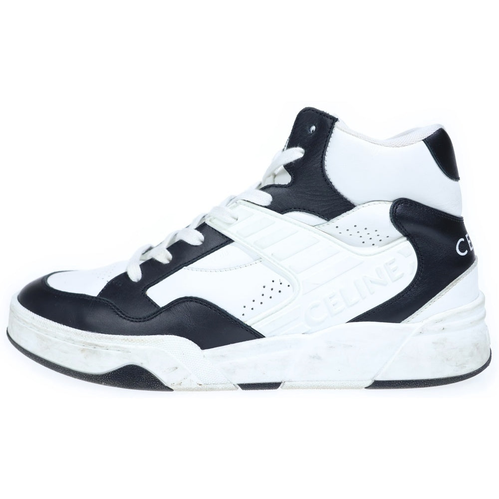 CELINE(セリーヌ) CT-60 ロゴ レザーハイカットシューズ ブラック/ホワイト