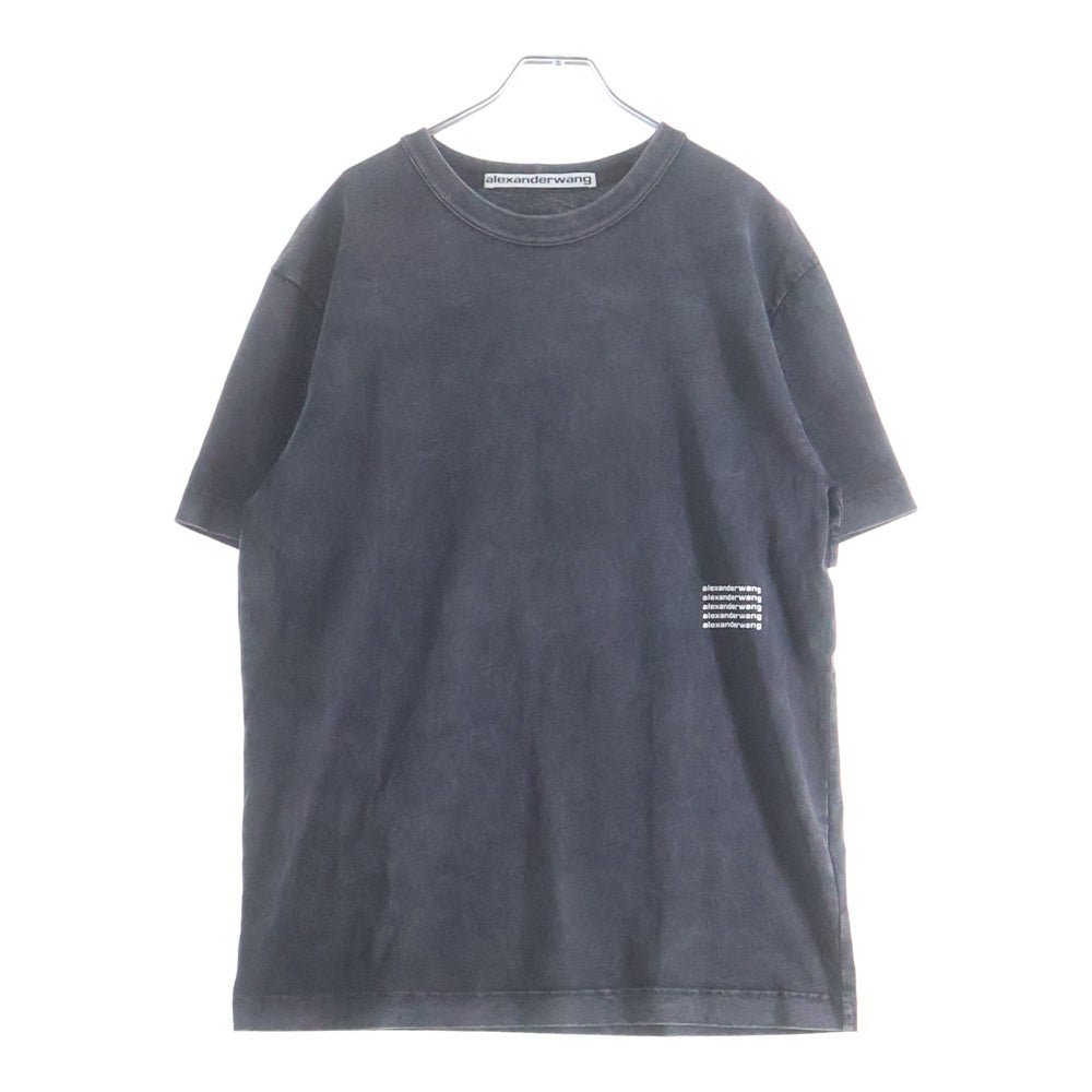 ALEXANDER WANG(アレキサンダーワン) ハイツイストジャージーアシッドウォッシュ半袖Tシャツ カットソー ダークグレー UCC2221527