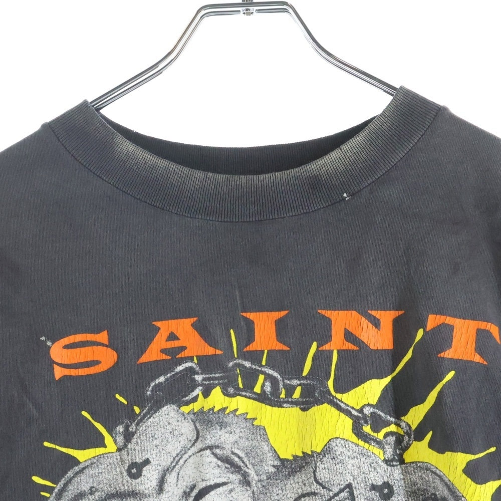 SAINT MICHAEL(セントマイケル) 25AW S/S T-SHIRT SAINT MASK 両面プリント 半袖Tシャツ カットソー ブラック SM-HR1-0000-010