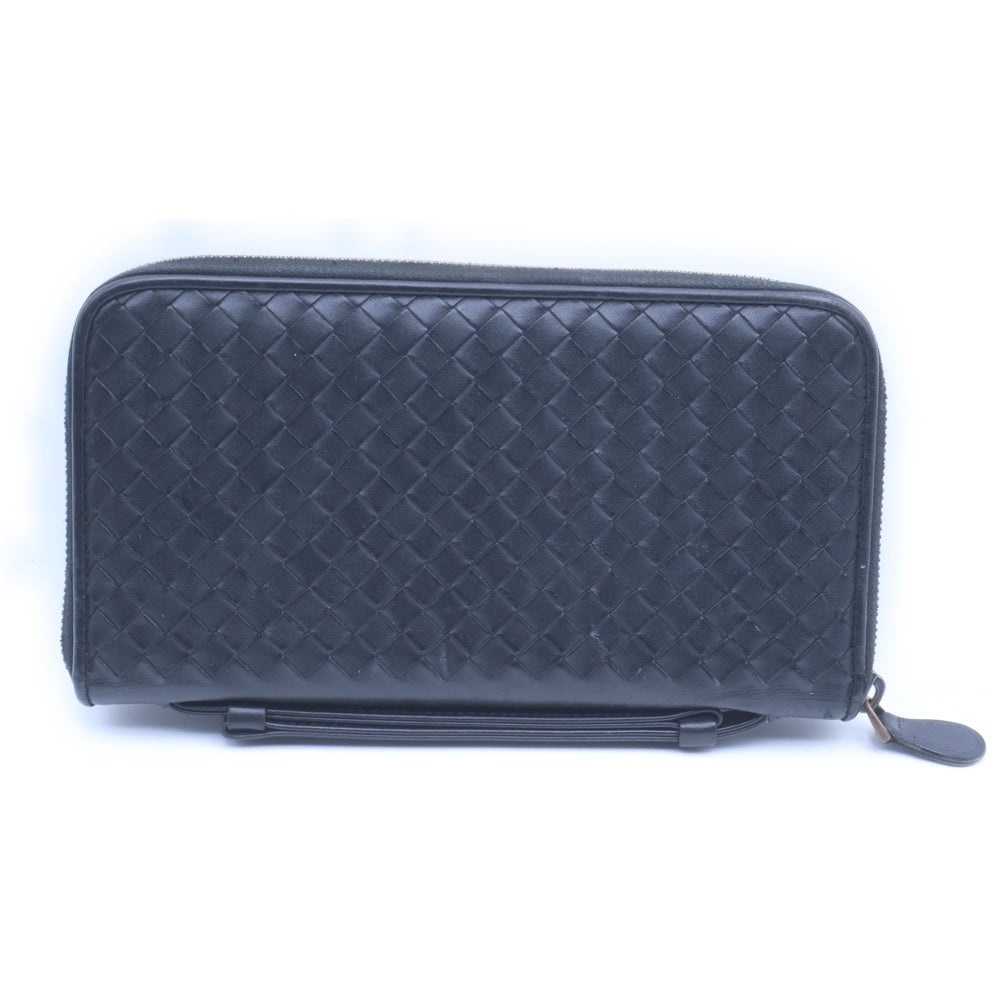 BOTTEGA VENETA(ボッテガヴェネタ) イントレチャート オーガナイザー ロングウォレット 財布 ブラック レディース
