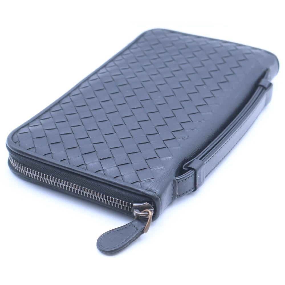 BOTTEGA VENETA(ボッテガヴェネタ) イントレチャート オーガナイザー ロングウォレット 財布 ブラック レディース