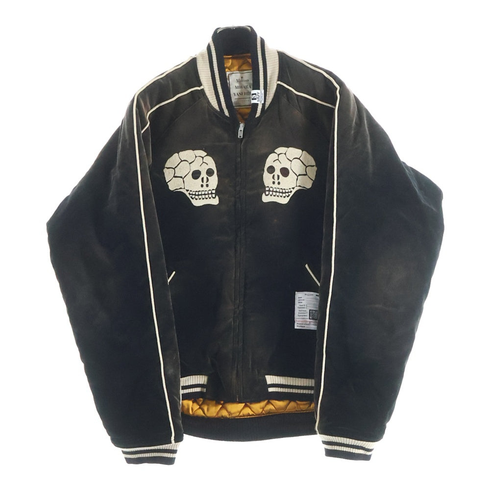 MAISON MIHARAYASUHIRO(メゾンミハラヤスヒロ) 23aw collection souvenir jacket 髑髏刺繍 スーベニアジャケット スカジャン ブラウン J11BL061