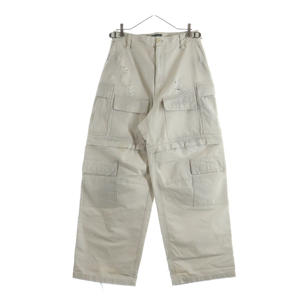 BALENCIAGA(バレンシアガ) ダメージ加工ラージカーゴロングパンツ ベージュ 773255 TKP27 ベージュ