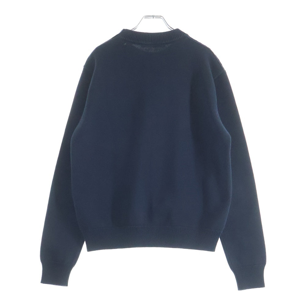 LOUIS VUITTON(ルイヴィトン) 24AW Embroidered Cotton Blend Creneck knit エンブロイダリーロゴ クルーネックコットンニット ネイビー RM242MM TBY HRN13W