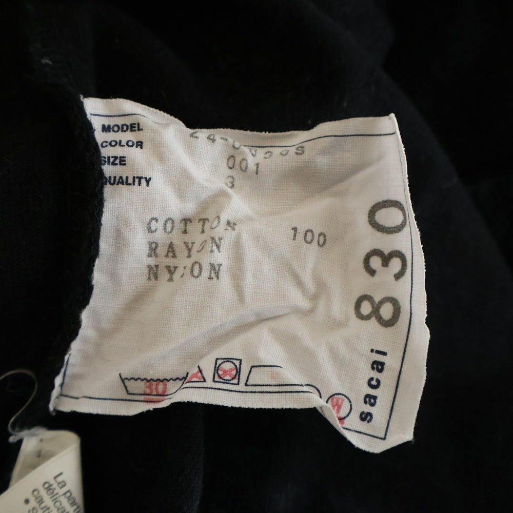Sacai(サカイ) 24AW Gonz Patch T-Shirt 24-0830S ゴンズ パッチ クルーネック半袖Tシャツ ブラック 24-0830S