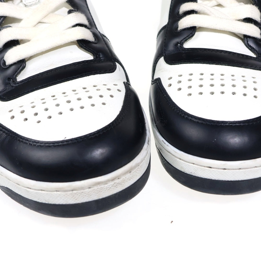 PRADA(プラダ) トライアングルロゴ レザーローカットスニーカー シューズ ブラック/ホワイト 2EE364