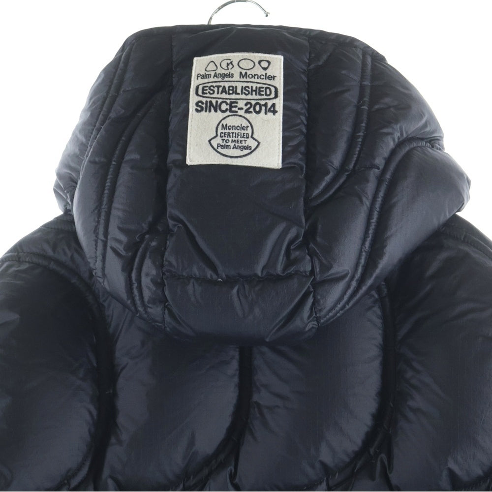 MONCLER(モンクレール) ×Palm Angels CHERITH GIUBBOTTO ×パームエンジェルス ロゴパッチ ナイロンダウンジャケット ブラック J209L1A00014