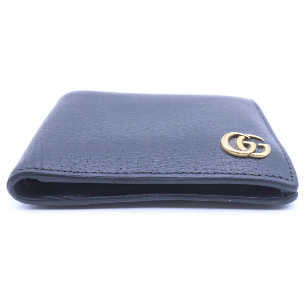 GUCCI(グッチ) GGロゴ二つ折り財布 ブラック GD金具 428725