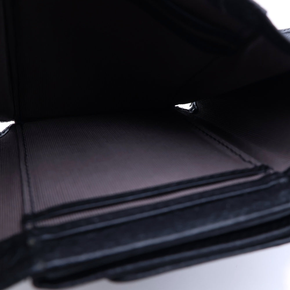 LANVIN(ランバン) レザーコンパクトウォレット ロゴプレート コインケース ブラック