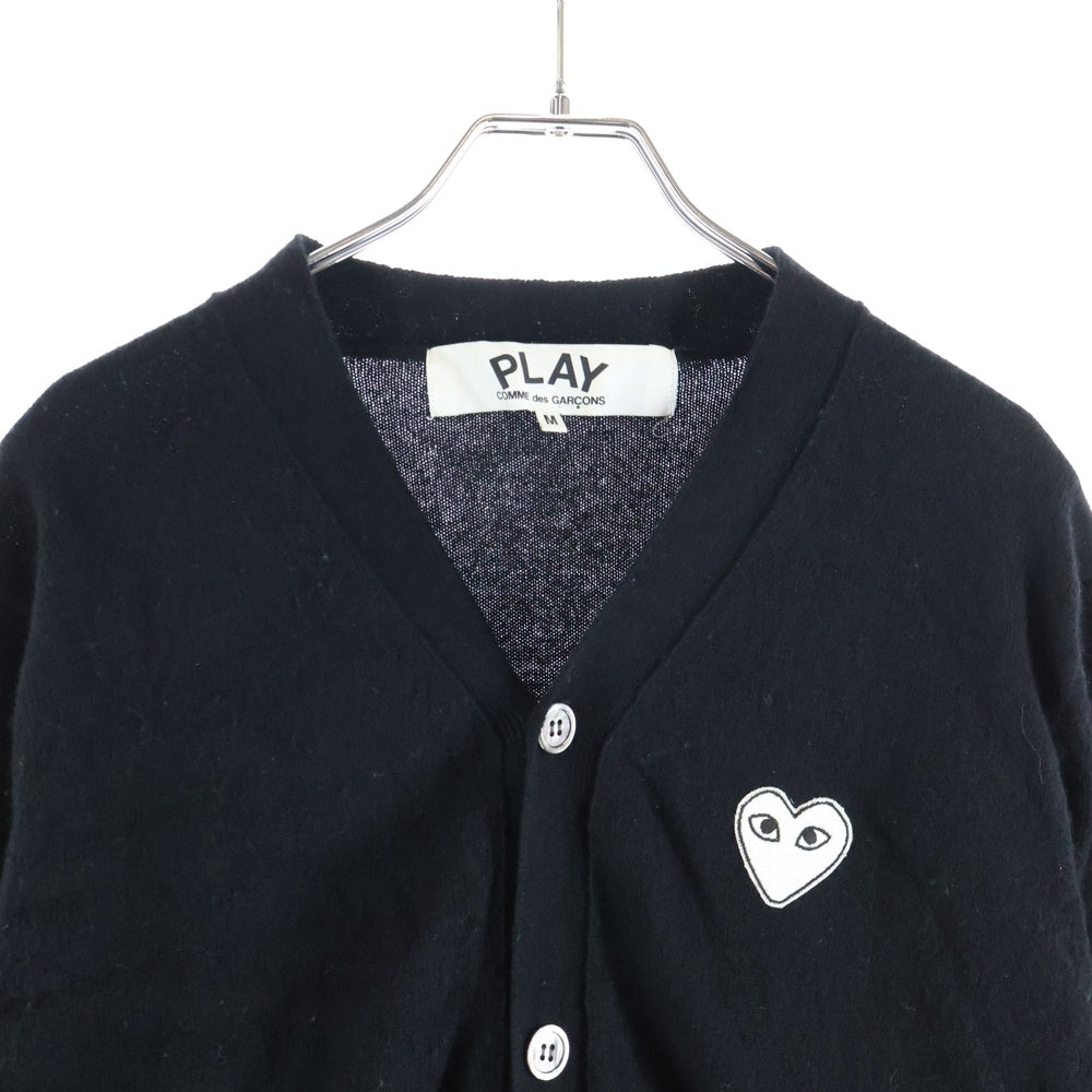 PLAY COMME des GARCONS(プレイコムデギャルソン) ハートロゴパッチ ニットカーディガン ブラック AZ-N062