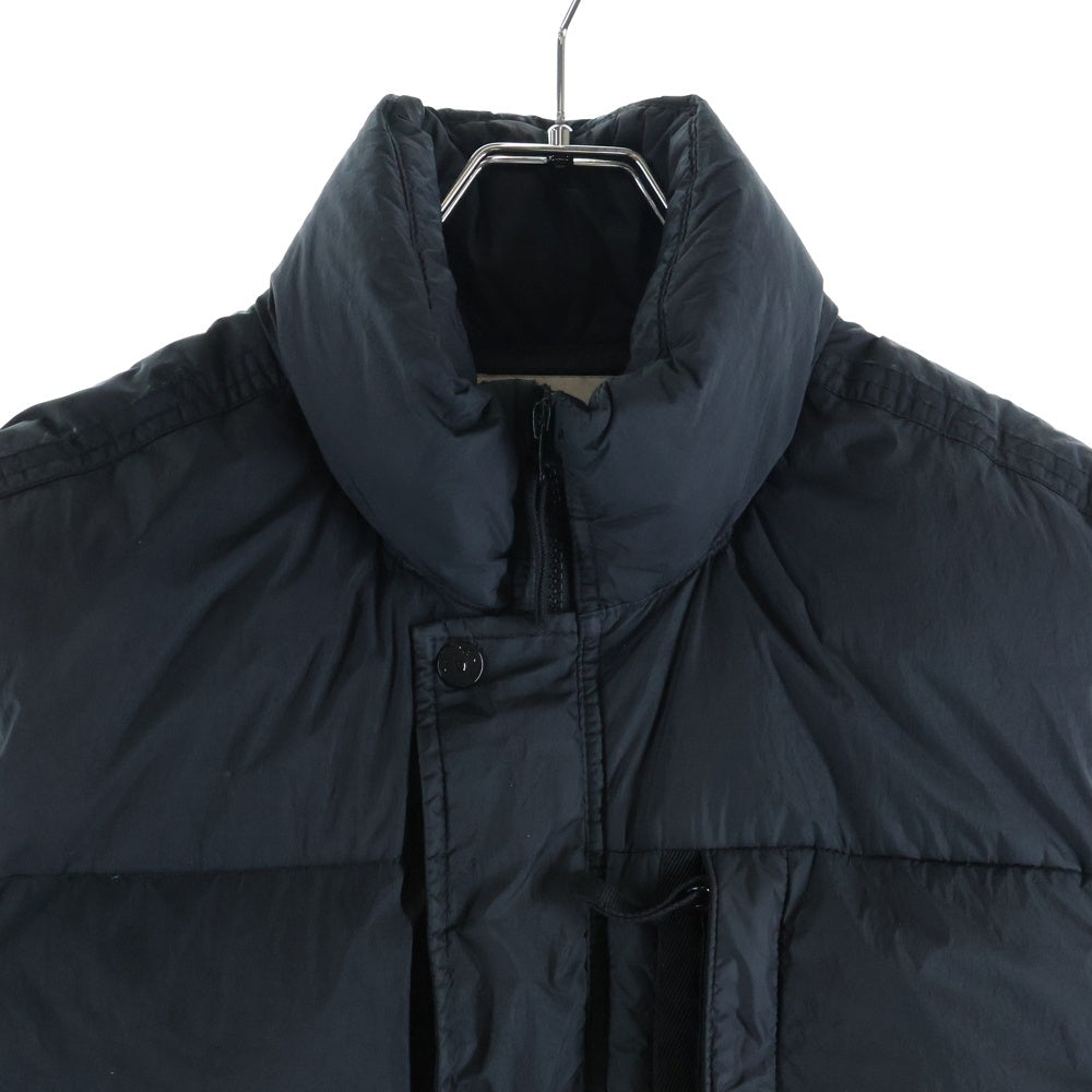 STONE ISLAND(ストーンアイランド) 23AW GARMENT DYED CRINKLE REPS RECYCLED NYLON DOWN VEST ガーメント ダイド クリンクル レップス リサイクルド ナイロン ダウン ベスト ブラック 7915G0423