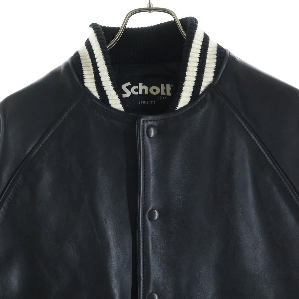 JUNYA WATANABE COMME des GARCONS(ジュンヤワタナベ コムデギャルソン) ×SCHOTT W-NAME JACKET Wネーム スタジアムジャケット バックロゴデザインジャケット ブラック/ホワイト WN-J901
