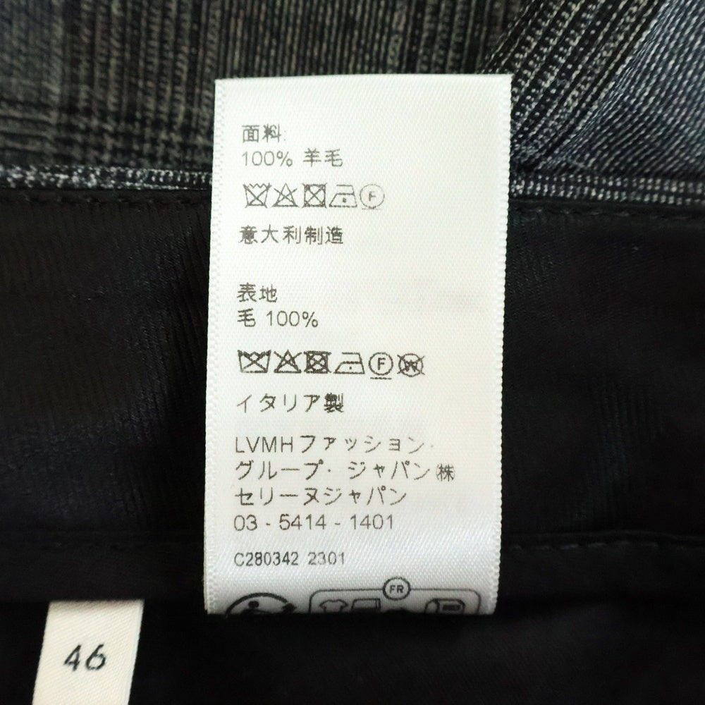 CELINE(セリーヌ) ジャギーチェック ウール スラックスパンツ グレー 2P194816H