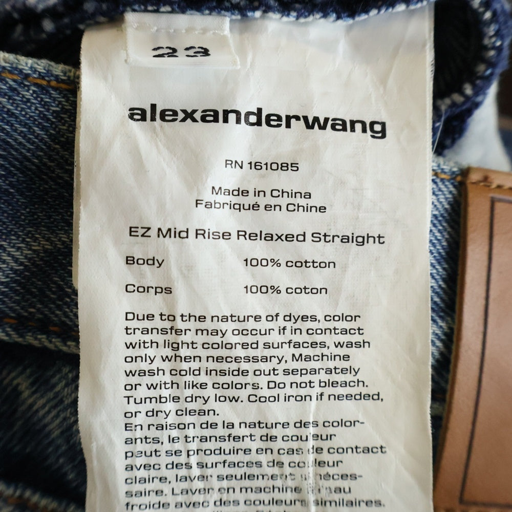 ALEXANDER WANG(アレキサンダーワン) コットンデニムパンツ インディゴ 4DC3224141 レディース