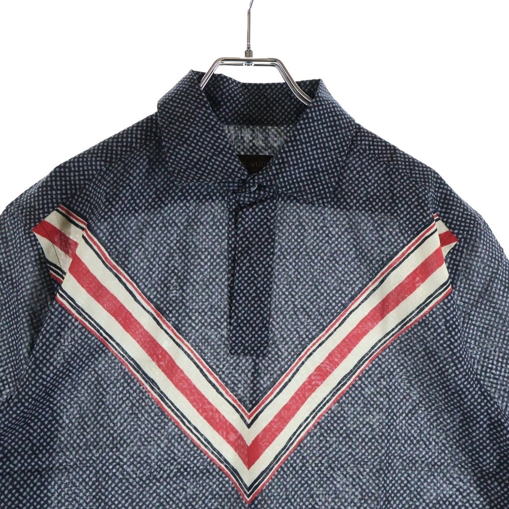LOUIS VUITTON(ルイヴィトン) 15SS 総柄デザイン コットン半袖ポロシャツ ネイビー RM151H7S72WB9T