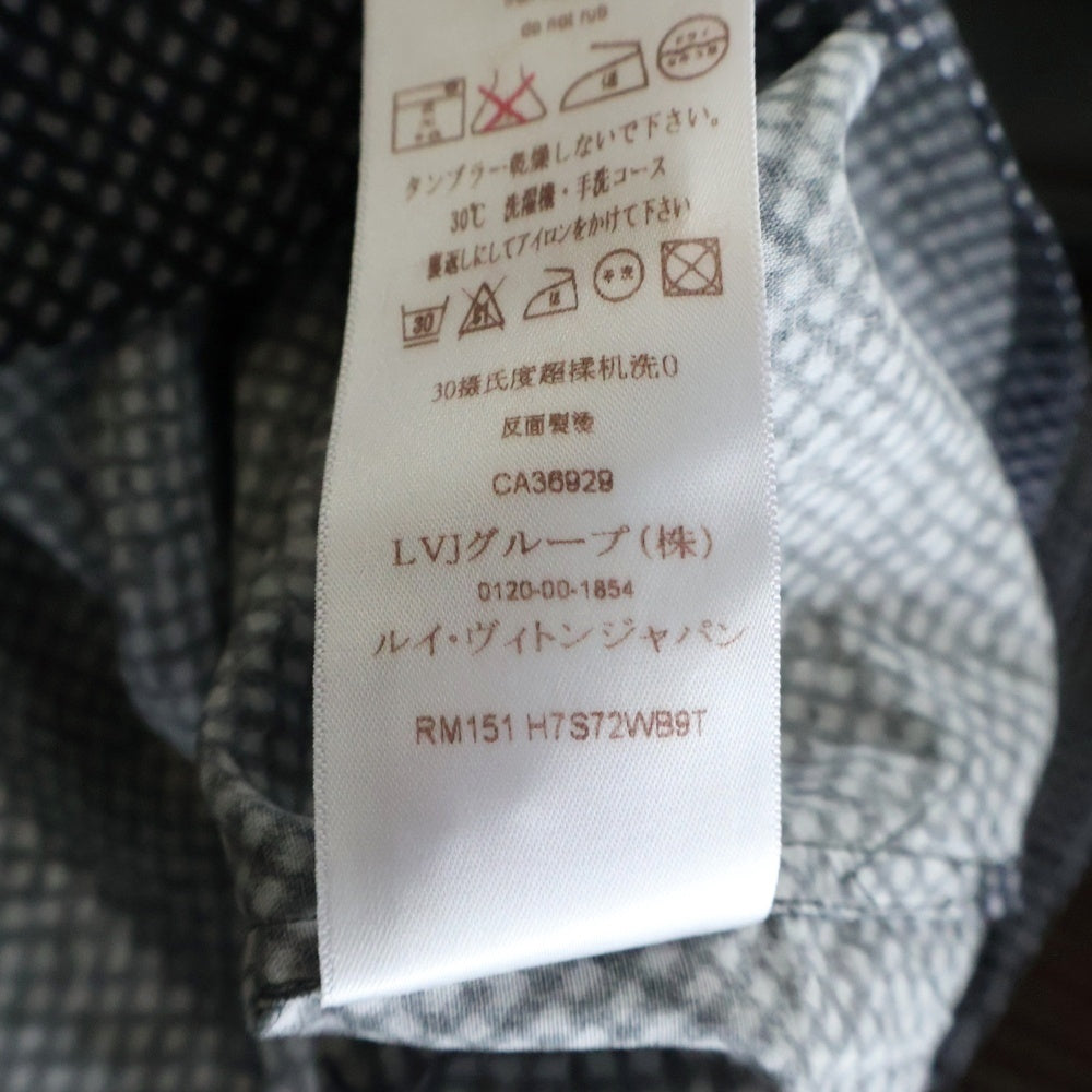 LOUIS VUITTON(ルイヴィトン) 15SS 総柄デザイン コットン半袖ポロシャツ ネイビー RM151H7S72WB9T