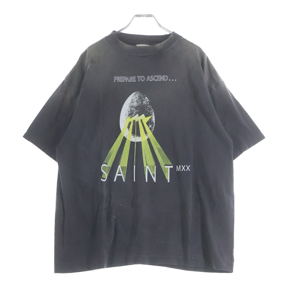 SAINT MICHAEL(セントマイケル) 25SS エッグプリント ヴィンテージ加工 Tシャツ カットソー グレー SN-HR8-0000-007