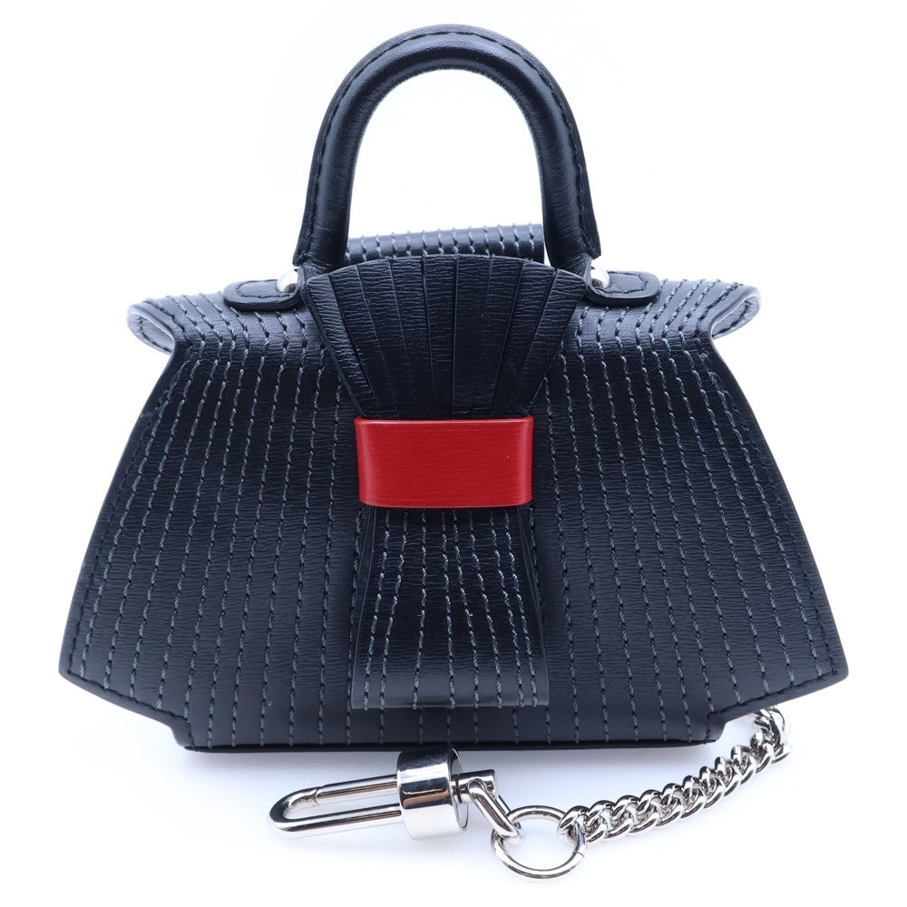 DELVAUX(デルボー) 歌舞伎デザイン バッグチャーム ストラップ ブラック レディース