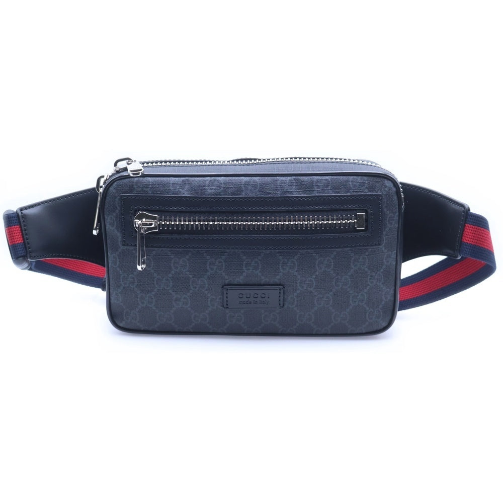 GUCCI(グッチ) GGスプリーム ボディバッグ ウエストバッグ ブラック 474293