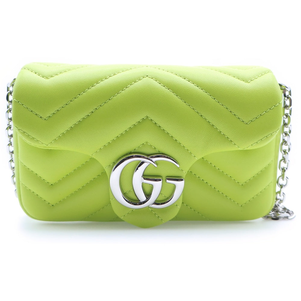 GUCCI(グッチ) GGマーモント キルティング レザーショルダーバッグ イエロー 841290 レディース