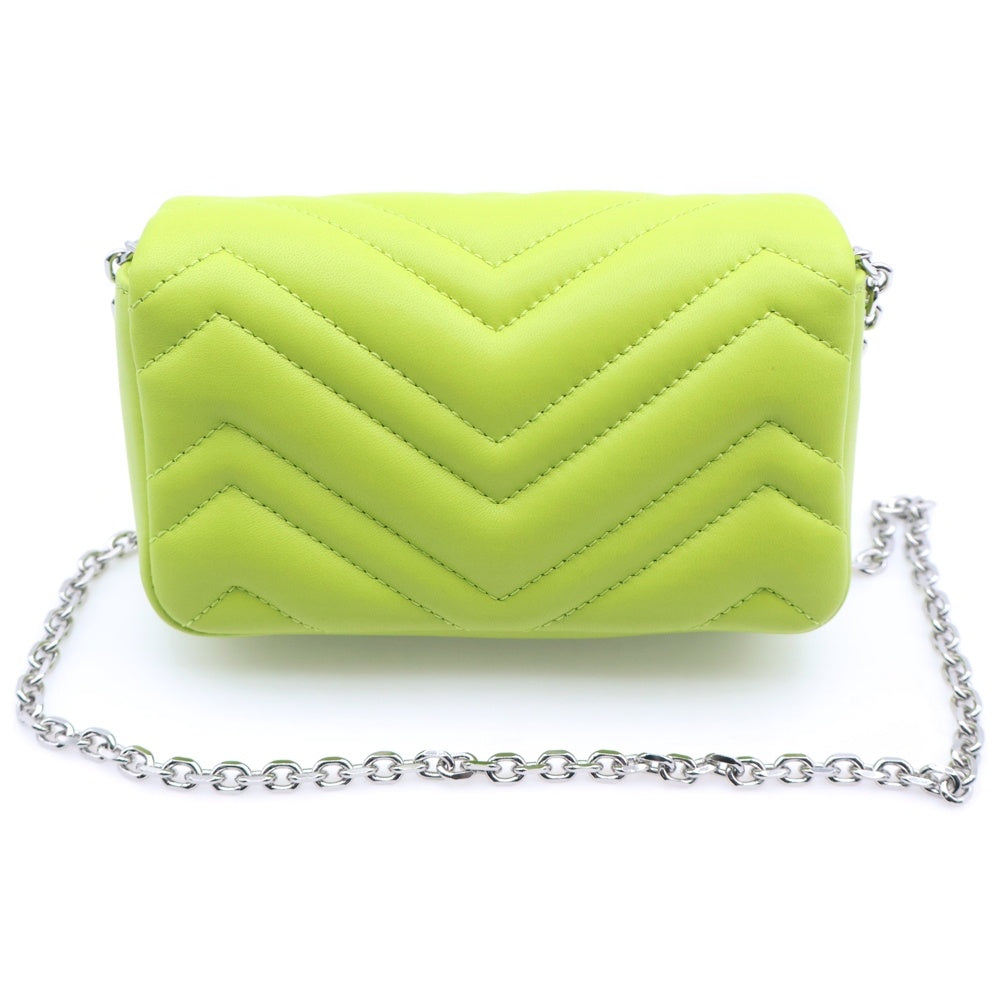 GUCCI(グッチ) GGマーモント キルティング レザーショルダーバッグ イエロー 841290 レディース