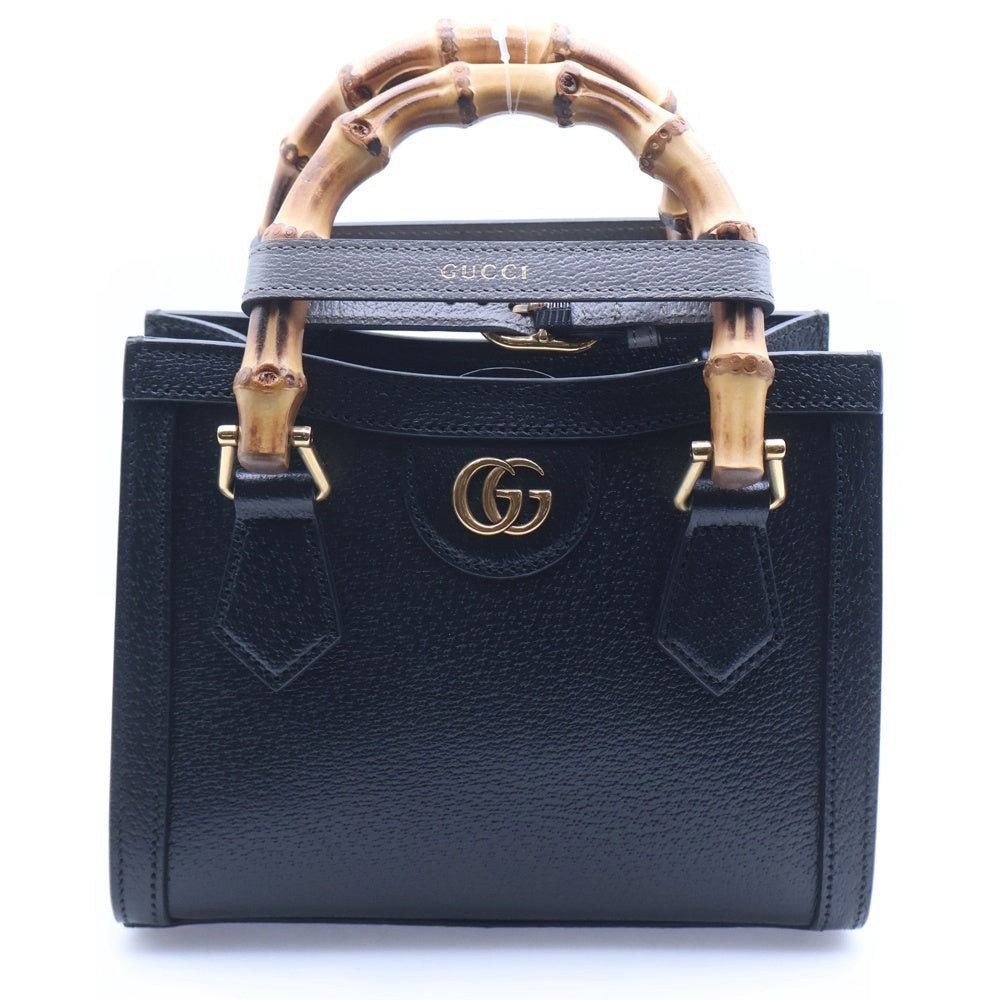 GUCCI(グッチ) ダイアナ ミニ レザー2WAYハンドバッグ ブラック 702732 レディース