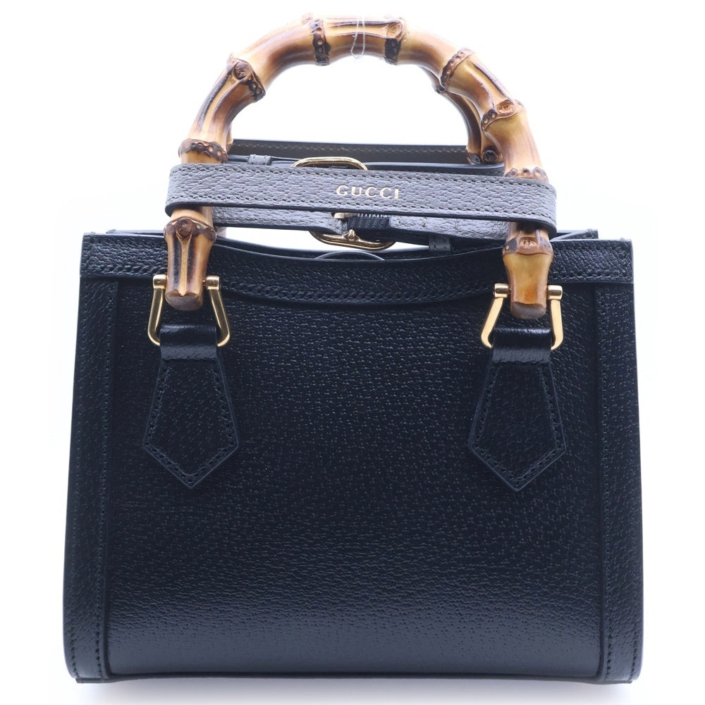 GUCCI(グッチ) ダイアナ ミニ レザー2WAYハンドバッグ ブラック 702732 レディース