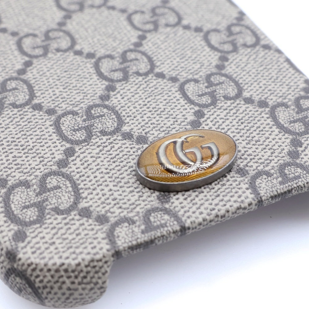 GUCCI(グッチ) iPhone13 Pro Max GGスプリーム アイフォンケース ブラウン 701331 レディース