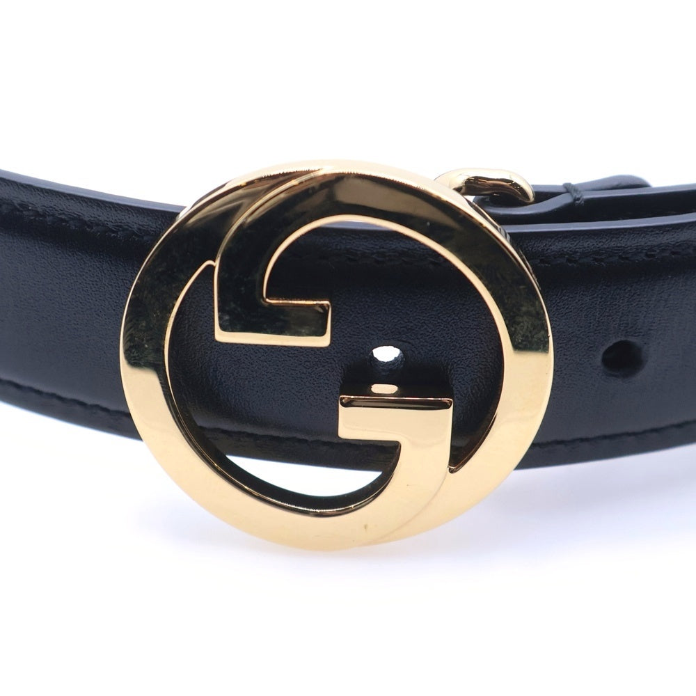 GUCCI(グッチ) インターロッキングG レザーベルト ブラック 690557