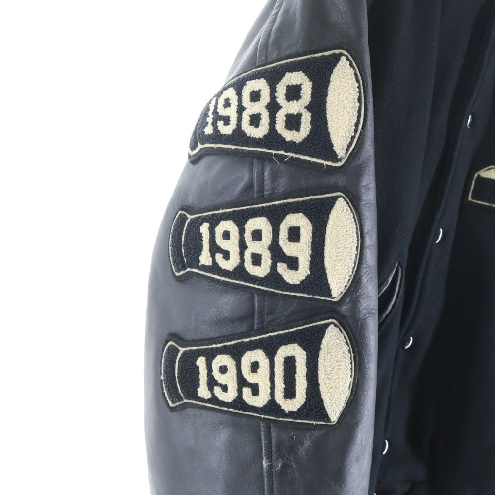 VINTAGE(ヴィンテージ) BACK DROP バックドロップ アーム切り替 ワッペン付き スタジャン ブラック