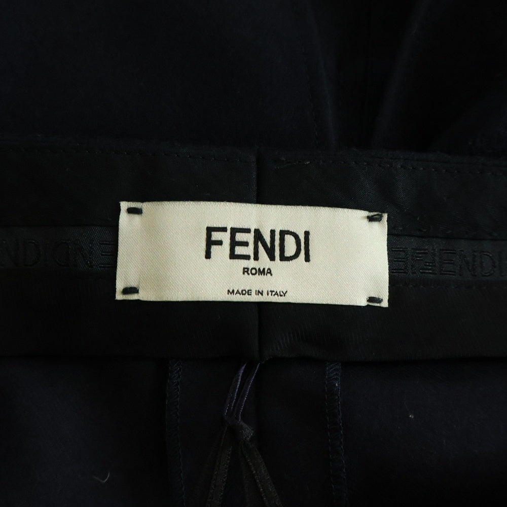 FENDI(フェンディ) 23AW High Waist Slim Fit Shorts ハイウェスト スリムフィット ショーツ ネイビー FR6533 AM3N レディース