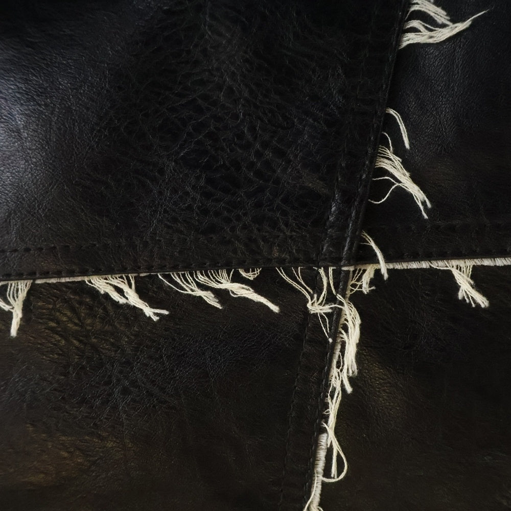 MAISON SPECIAL(メゾンスペシャル ) フェイクレザー カットオフ レザーワイドパンツ ブラック 11242461219