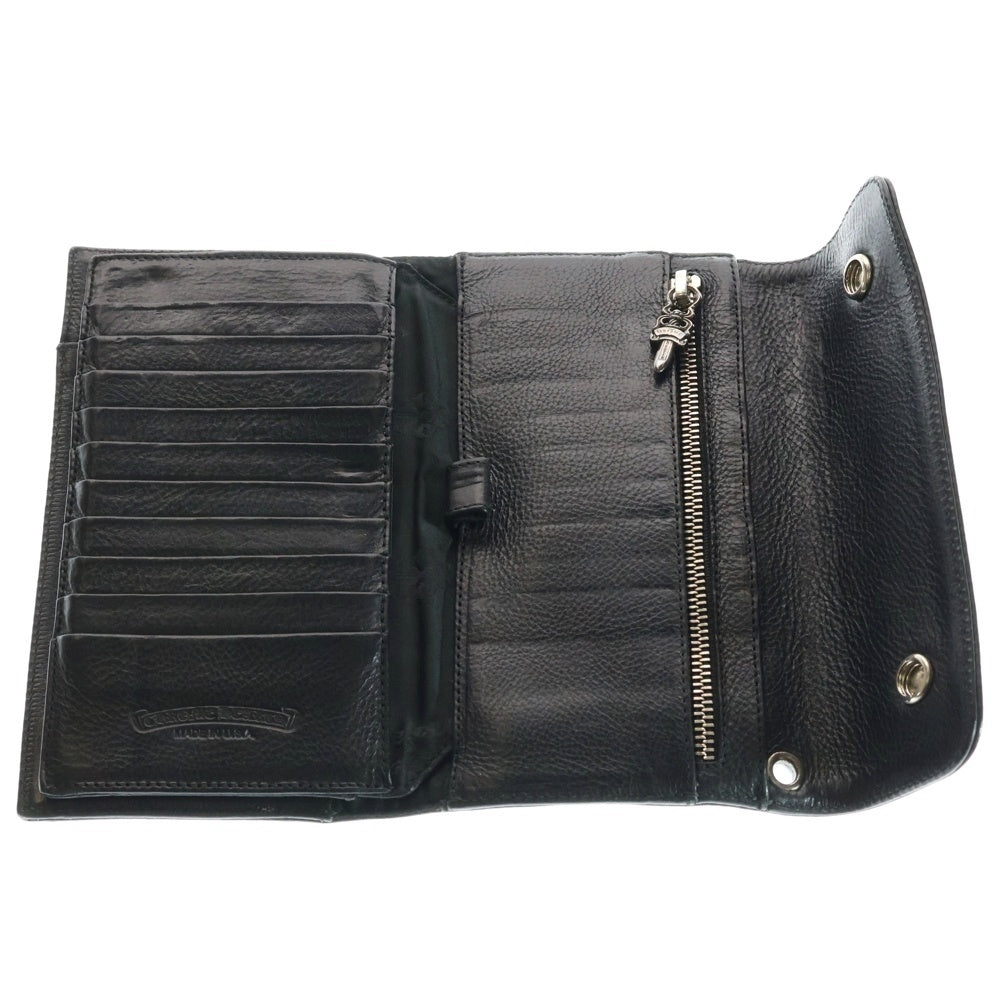 CHROME HEARTS(クロムハーツ) WAVE ウェーブ レザーウォレット 財布 ブラック BCA375