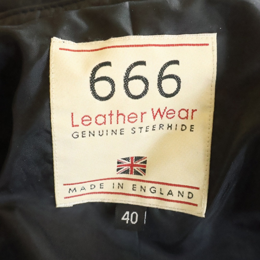 666 LEATHER WEAR(トリプルシックスレザーウェア) ダブル ライダース レザー ジャケット ブラック