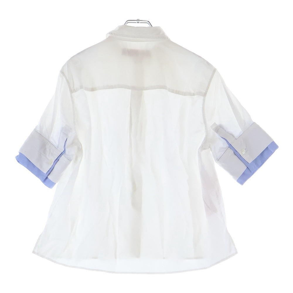MARNI(マルニ) コットン半袖シャツ ホワイト/ブルー CAMA0644QS レディース