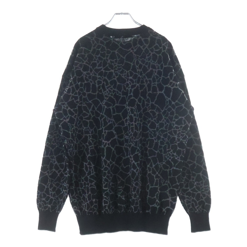 JOHN LAWRENCE SULLIVAN(ジョンローレンスサリバン) 23SS CRACK KNIT SWEATER クラック柄ニットセーター ブラック