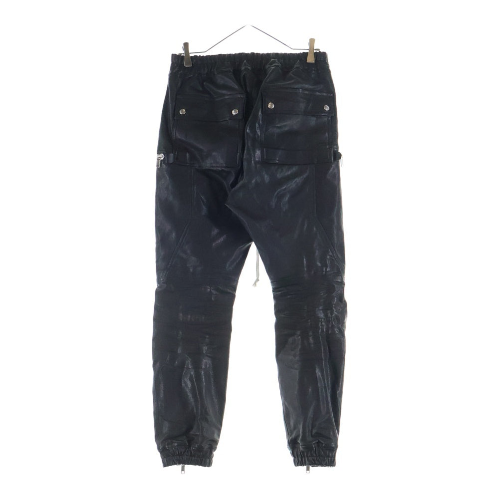 Rick Owens(リックオウエンス) 22AW BAUHAUS CARGO レザーバウハウスカーゴロングパンツ ブラック RU02B2377-LSG
