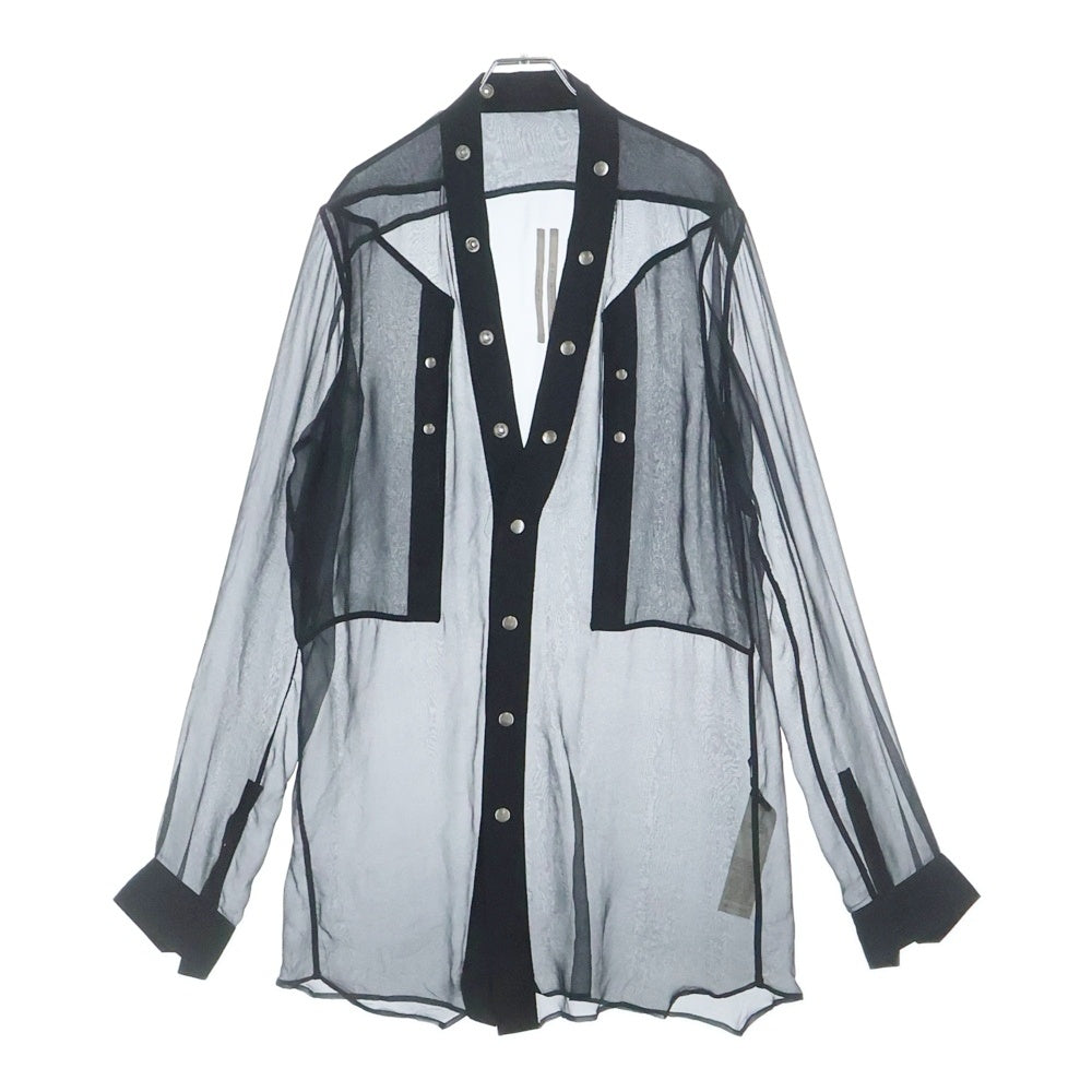 Rick Owens(リックオウエンス) 22SS FOGPOCKET LARRY Shirts フォグポケット ラリーシャツ ブラック RR01B1228-SX