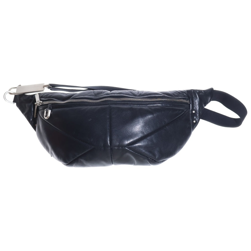Rick Owens(リックオウエンス) 26SS GEO BUM BAG バムバック レザーショルダーバッグ ブラック
