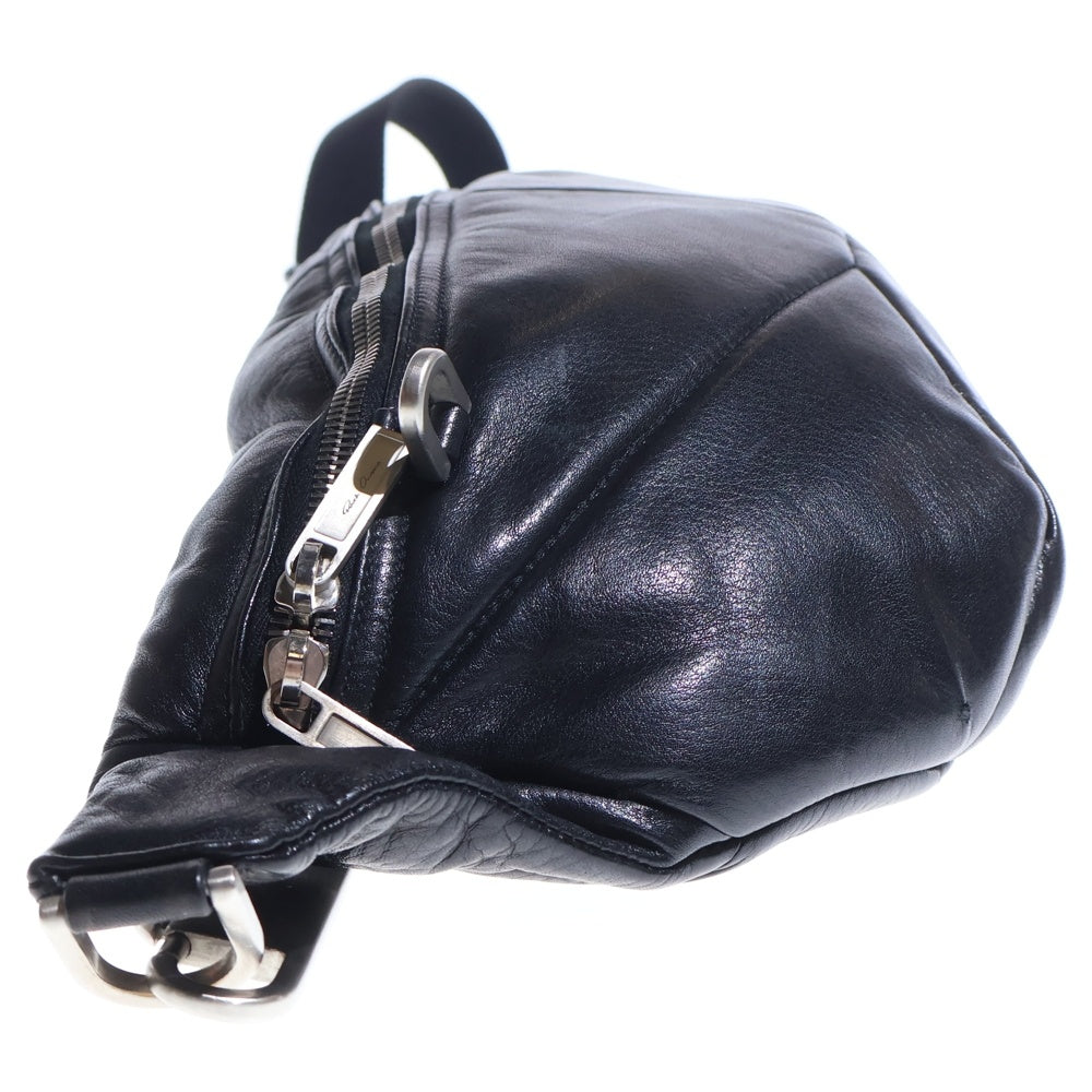 Rick Owens(リックオウエンス) 26SS GEO BUM BAG バムバック レザーショルダーバッグ ブラック