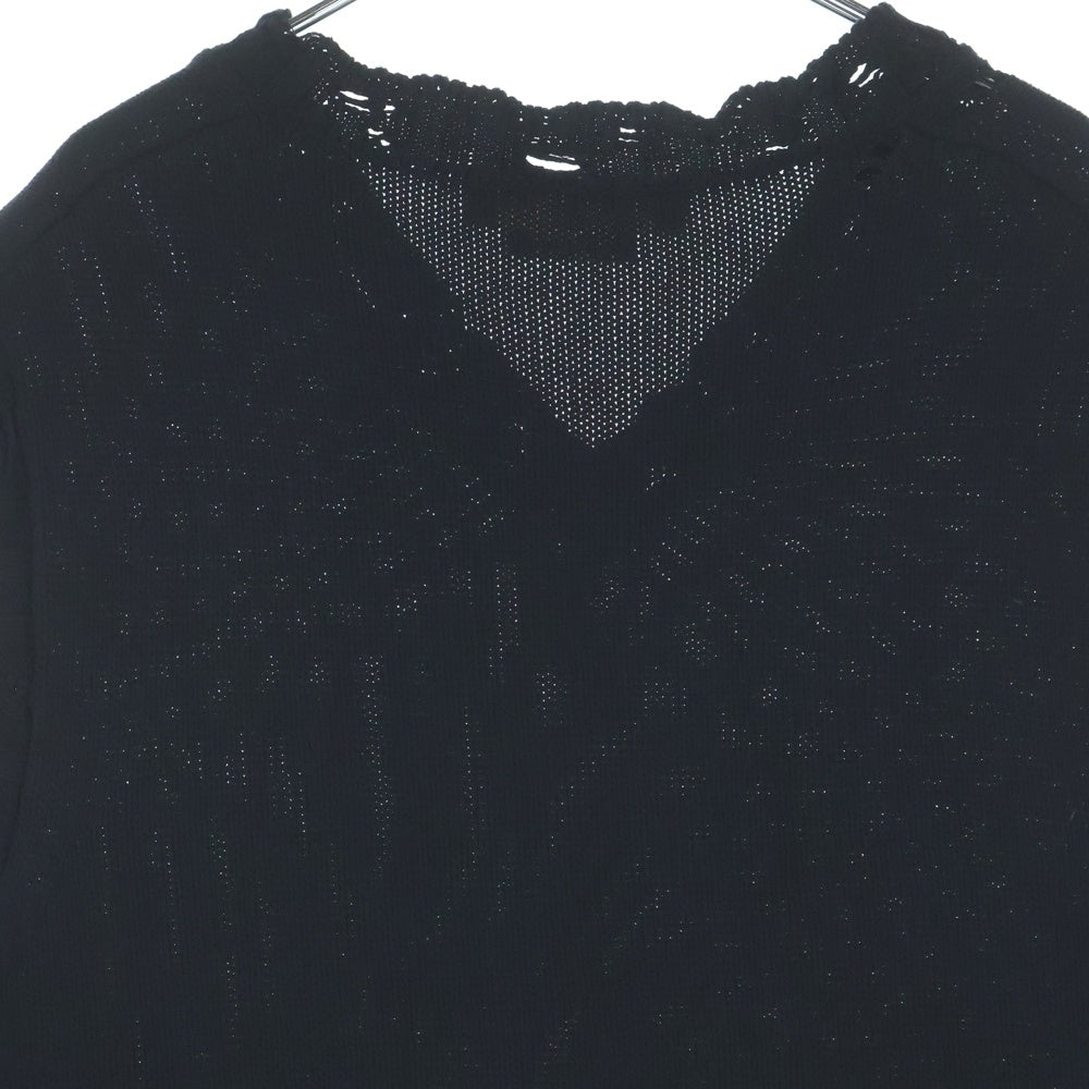 MARNI(マルニ) 23SS ダメージ加工 Vネックニット セーター ブラック CVMG0091A0