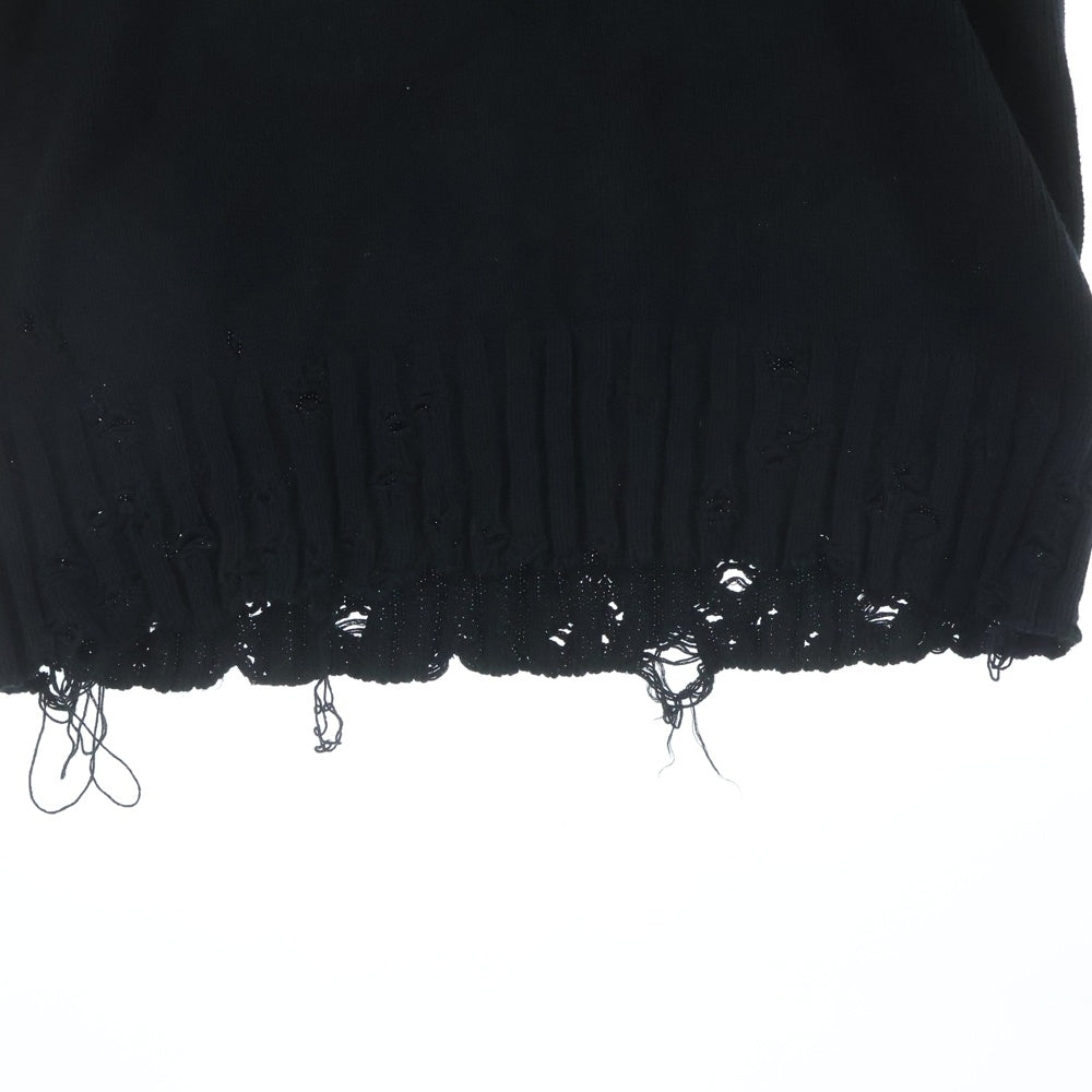 MARNI(マルニ) 23SS ダメージ加工 Vネックニット セーター ブラック CVMG0091A0