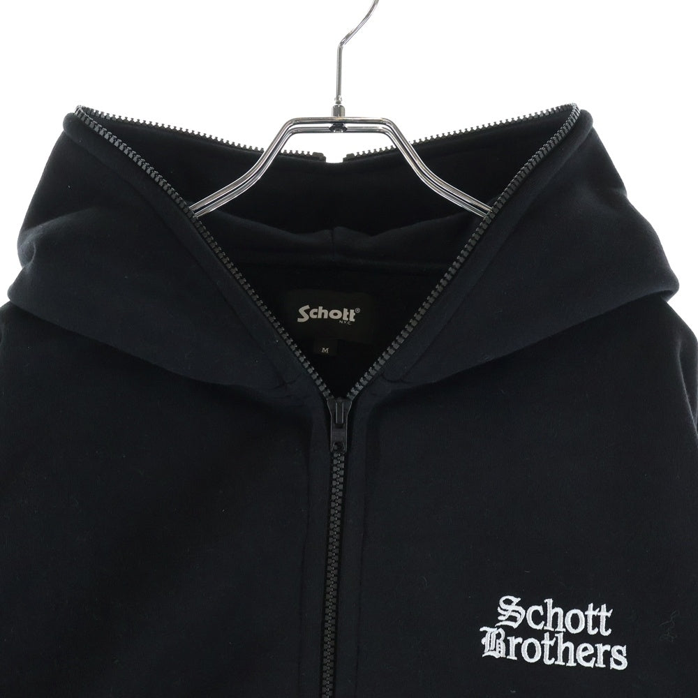 SCHOTT(ショット) B.S ZIP HOODED SWEAT ブラックシープ フルジップ スウェット パーカー ブラック 782ー5231010