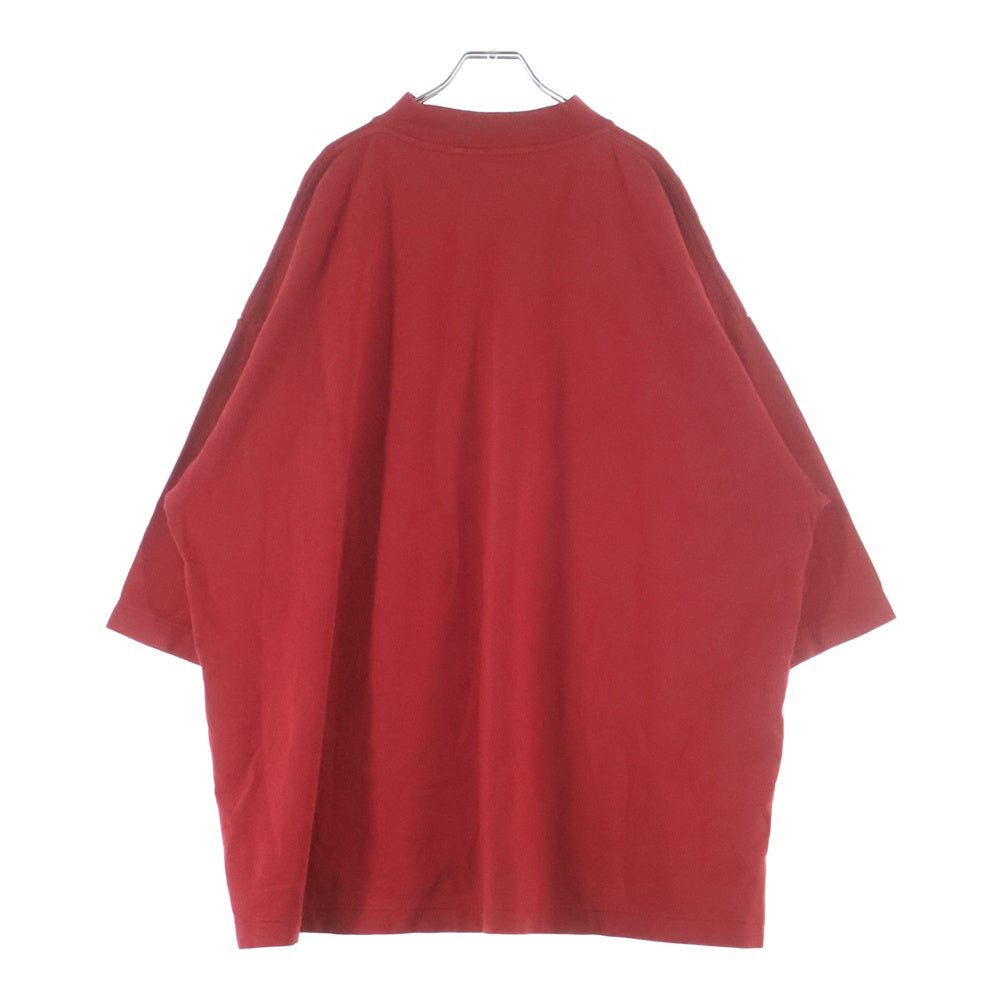 YEEZY GAP(イージーギャップ) ×BALENCIAGA LOGO 3/4 SLEEVE TEE バレンシアガ フロントロゴ 半袖Tシャツ カットソー レッド
