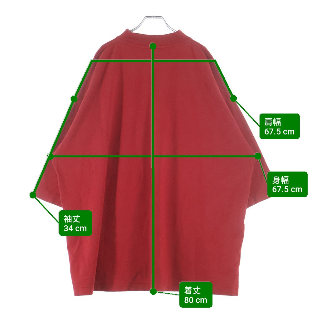 YEEZY GAP(イージーギャップ) ×BALENCIAGA LOGO 3/4 SLEEVE TEE バレンシアガ フロントロゴ 半袖Tシャツ カットソー レッド