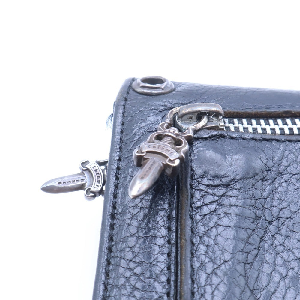 CHROME HEARTS(クロムハーツ) WAVE ウェーブ レザーウォレット 財布 ブラックBCA375