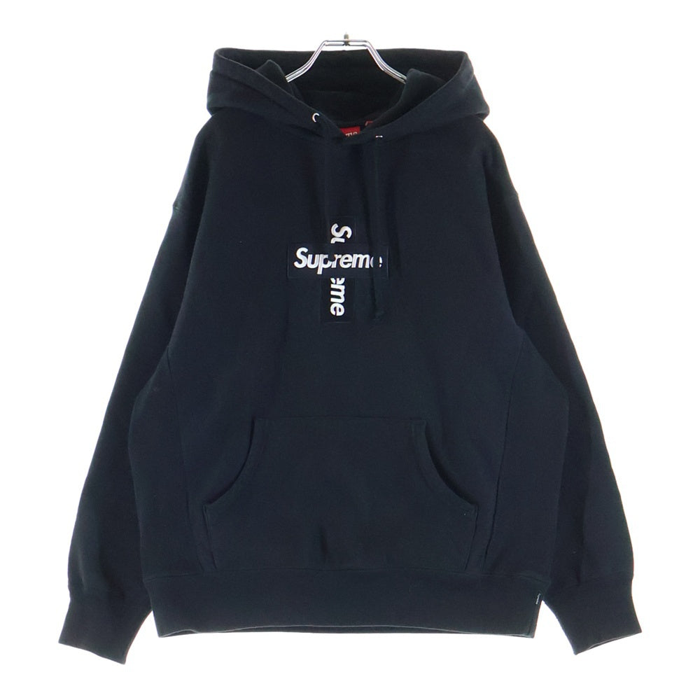 SUPREME(シュプリーム) 20AW Cross box logo Hooded Sweat Shirts クロスボックスロゴ フーデッド シャツ プルオーバーパーカー ブラック