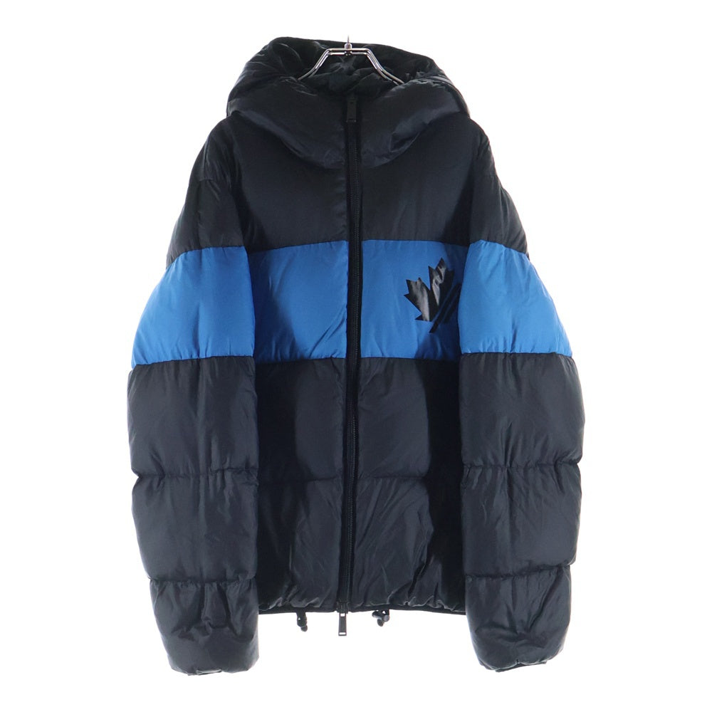DSQUARED2(ディースクエアード) 19AW Nylon Hooded Puffer Jacket ナイロン フーデッド パフィージャケット ブラック/ブルー S74AM0960